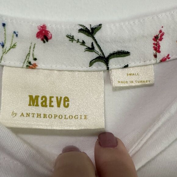 Maeve Anthropologie Gray Striped Shirt S Button Hem 3/4 Sleeve Pullover Casual - Picture 5 of 10